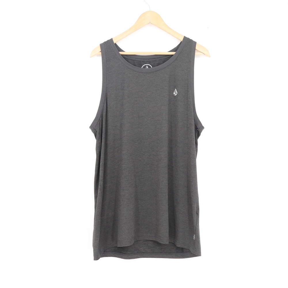 Volcom Mens Performance Tank Top Charcoal Gray UPF 50+ Wicking Large